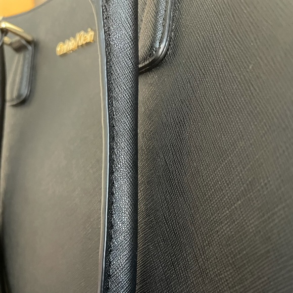 NWOT Calvin Klein Classic Gold Accented Satchel - Picture 9 of 16